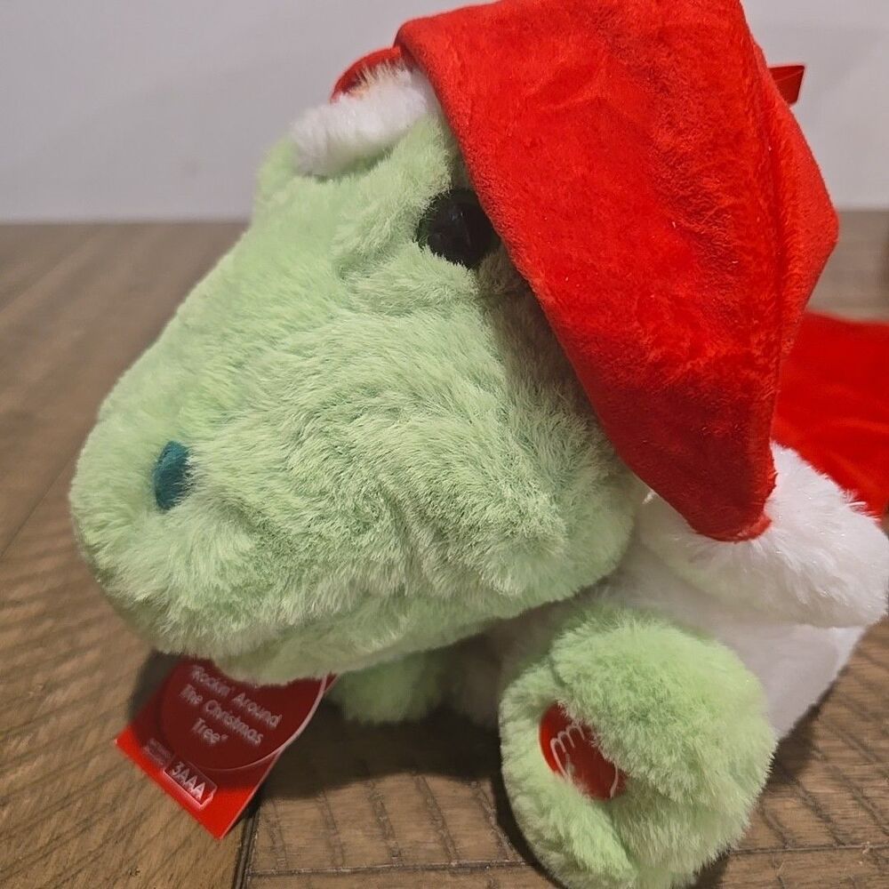 Animated Stocking Dinosaur 20'' Rockin Around The Christmas Tree Holiday Time